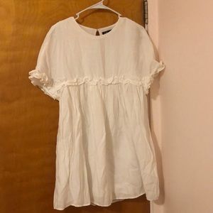 Zara ruffled white dress